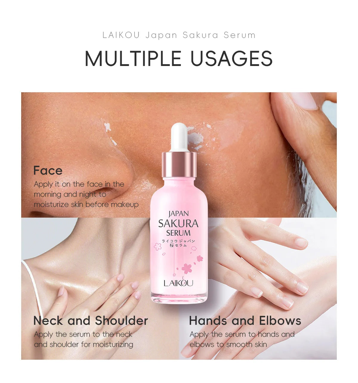LAIKOU Moisturizing and Hydrating Cherry Blossom Essence Skincare Brightening and Improving Skin Essence